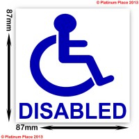 1 x Worded - Disabled Sticker -Disability Wheelchair- Mobility Self Adhesive Car,Van,Taxi,Mini Cab,Coach Self Adhesive Sign